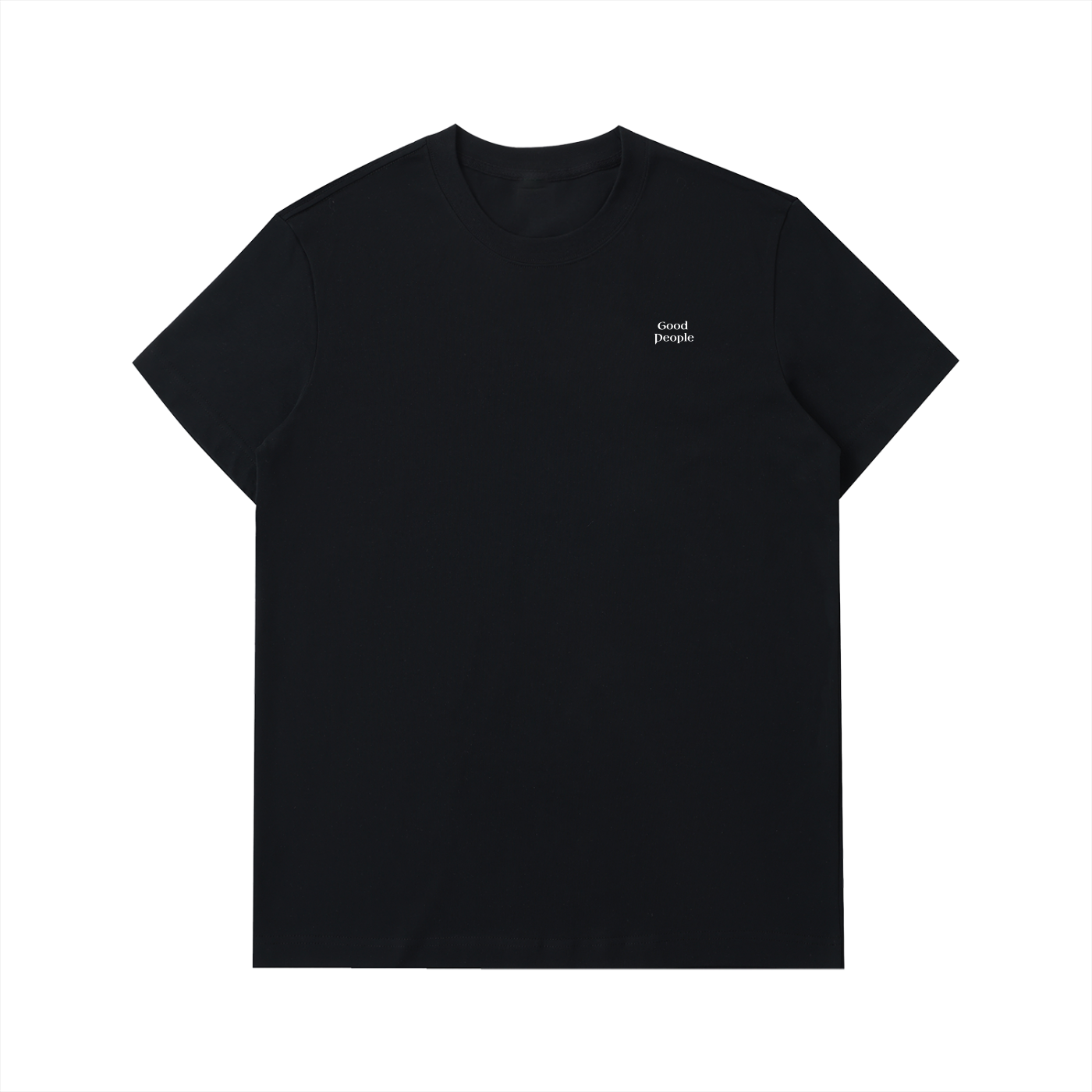 T-shirt Noir En Coton Fantaisie Coupe Régular Avec Un Col Rond Et Un Imprime Palmiers Sur La Poitrine